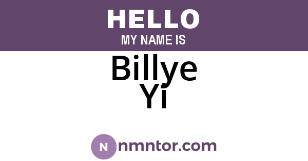 Billye Yi