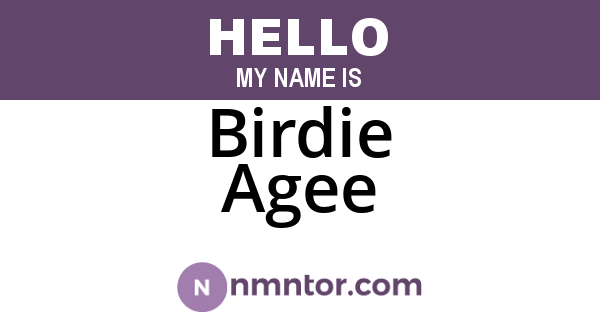 Birdie Agee