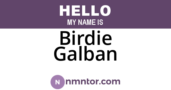 Birdie Galban