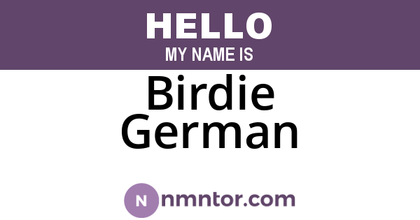 Birdie German