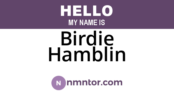 Birdie Hamblin