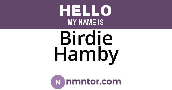 Birdie Hamby