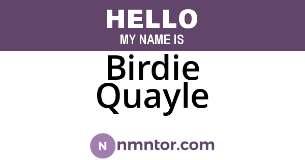 Birdie Quayle