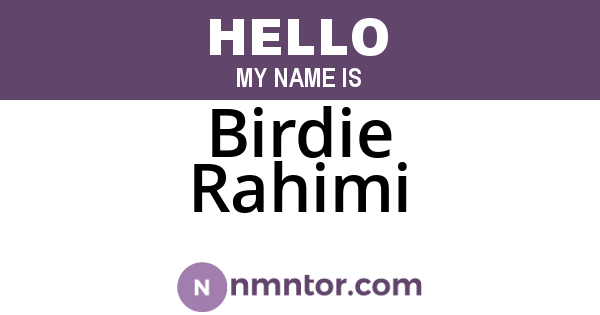 Birdie Rahimi