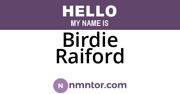Birdie Raiford