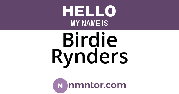 Birdie Rynders