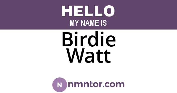 Birdie Watt