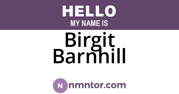 Birgit Barnhill