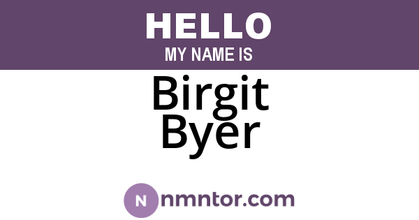 Birgit Byer