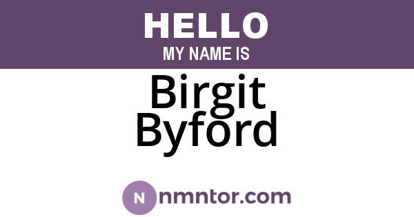 Birgit Byford