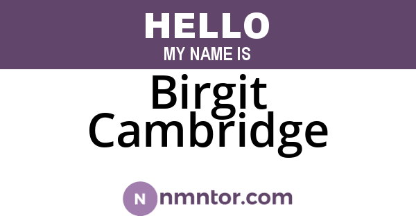 Birgit Cambridge