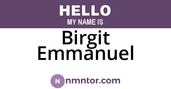Birgit Emmanuel
