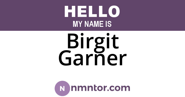 Birgit Garner