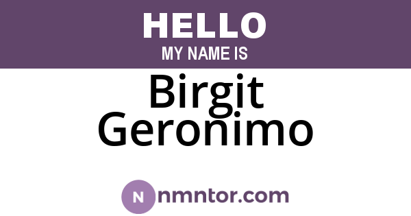 Birgit Geronimo