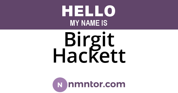 Birgit Hackett