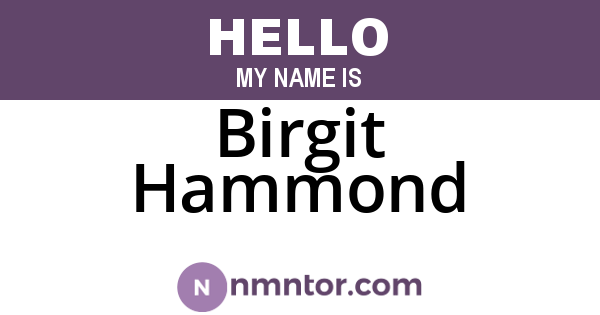 Birgit Hammond