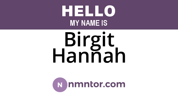 Birgit Hannah