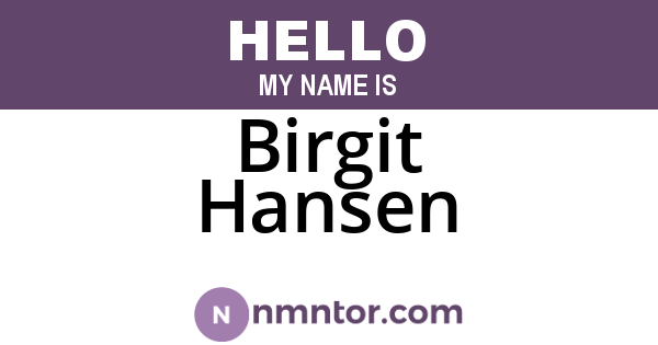 Birgit Hansen