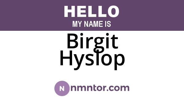 Birgit Hyslop