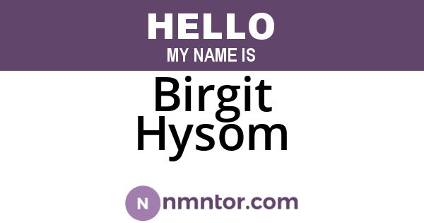 Birgit Hysom