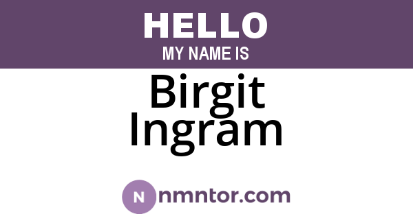 Birgit Ingram