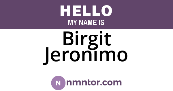 Birgit Jeronimo