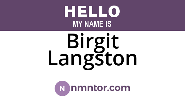 Birgit Langston