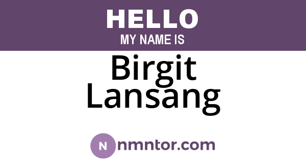 Birgit Lansang