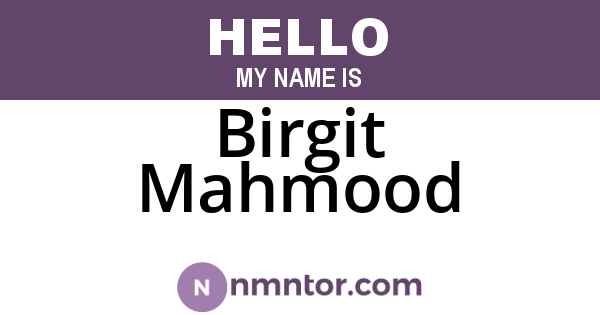 Birgit Mahmood