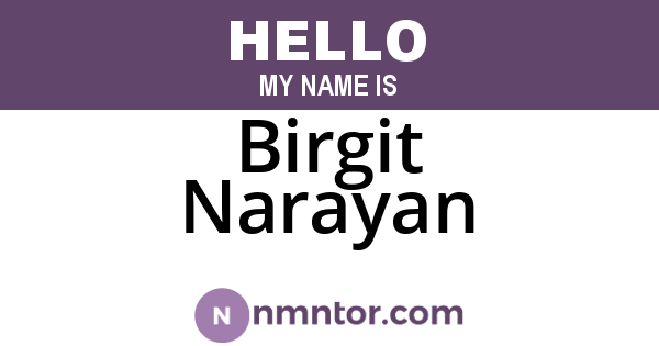 Birgit Narayan