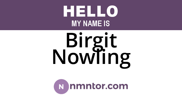 Birgit Nowling