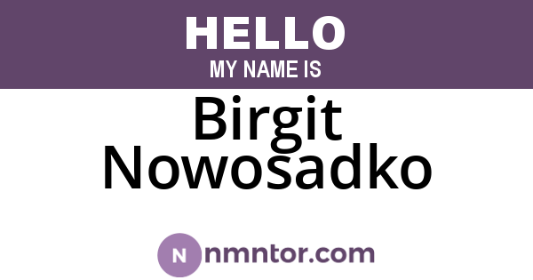 Birgit Nowosadko