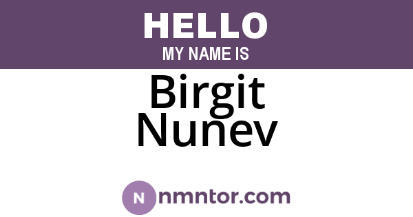 Birgit Nunev