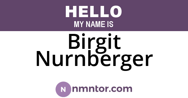 Birgit Nurnberger