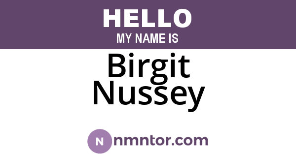 Birgit Nussey