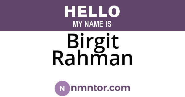 Birgit Rahman