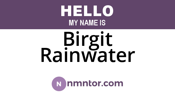Birgit Rainwater