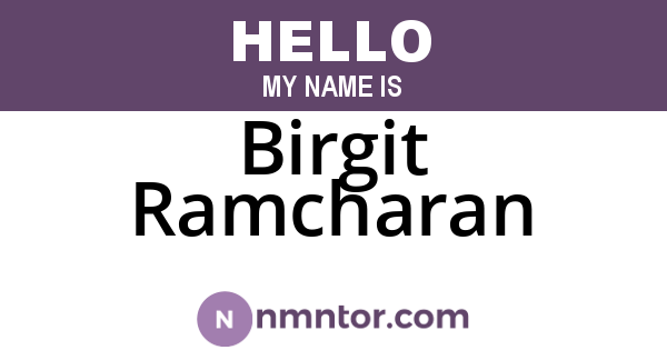 Birgit Ramcharan