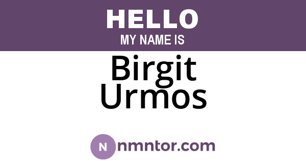 Birgit Urmos