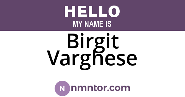 Birgit Varghese