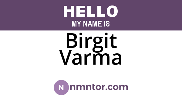 Birgit Varma