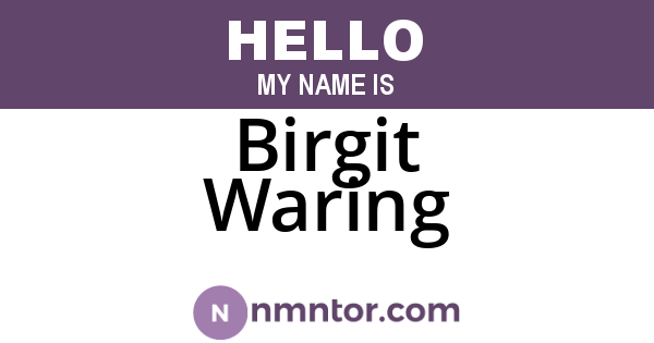 Birgit Waring