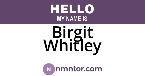 Birgit Whitley