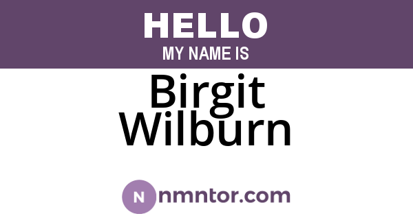 Birgit Wilburn