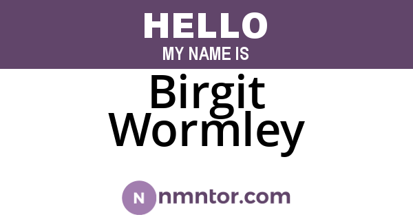 Birgit Wormley