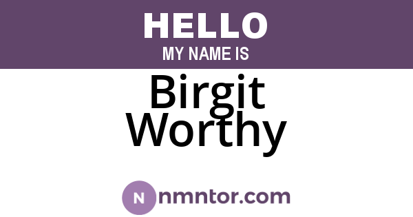 Birgit Worthy