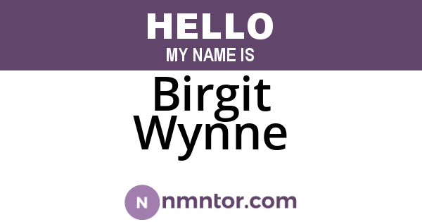 Birgit Wynne