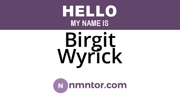 Birgit Wyrick