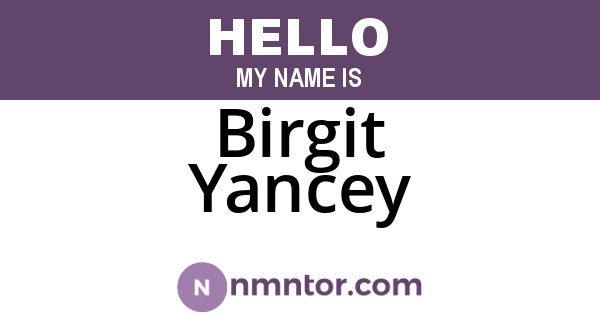 Birgit Yancey