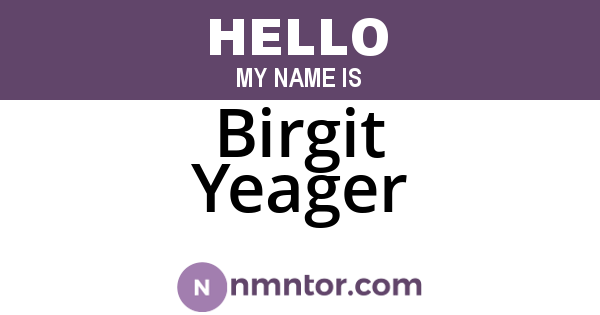 Birgit Yeager